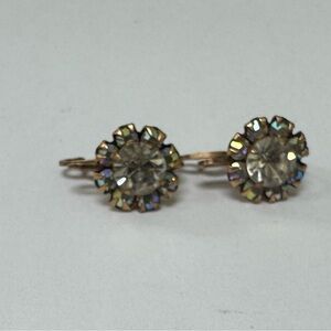 Elegant Crystal Flower Earrings Vintage